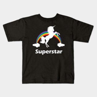 Superstar Rainbow Unicorn Design Kids T-Shirt